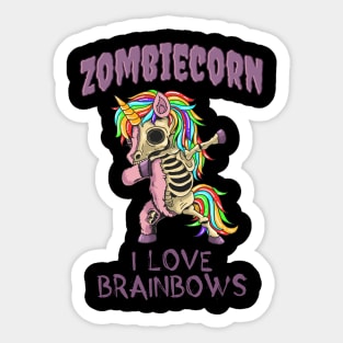 Zombie Unicorn Halloween Dab Zombiecorn Sticker
